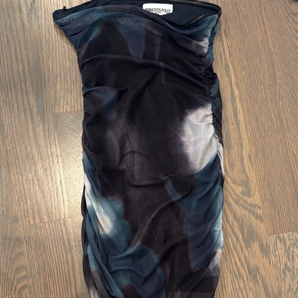 Princess Polly Strapless Dress in Black and Blue
